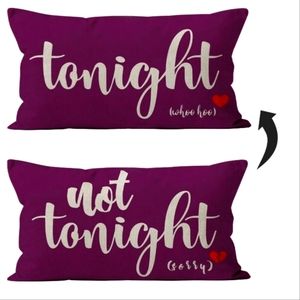 NEW- 💕💕It is 1 pillow with 2 sides -Tonight/Not Tonight. Cover + pillow insert